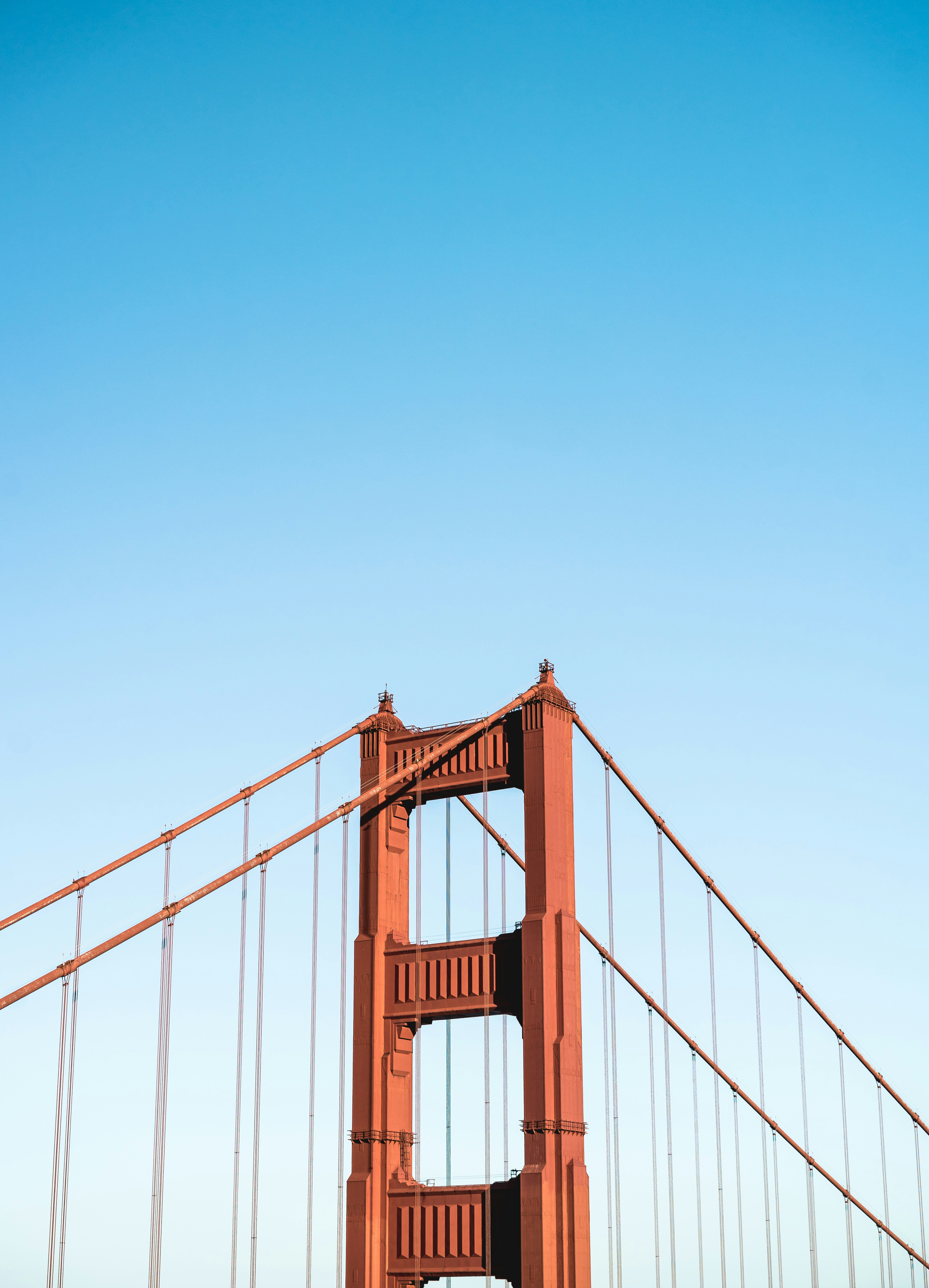 Golden Gate Bridge of San Francisco under calm blue sky